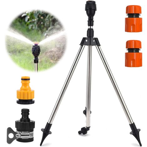 Lawn sprinkler adjustable height, sprinkler with hose connector 1/2 inch 360° rotating lawn sprinkler for large areas Automatic water sprinkler for plants in the garden (1/5)
