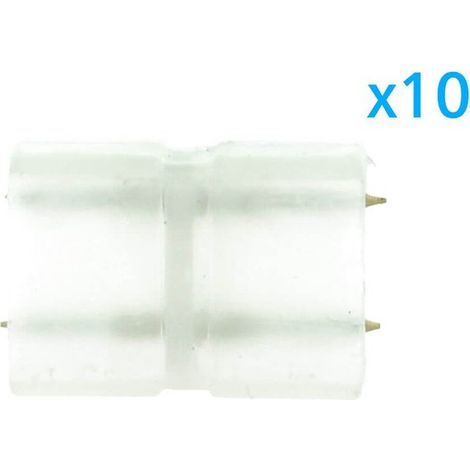 10 PZ Connettore Da 2 Pin Passo 9mm Per Unire e Allungare Bobina Led 220V Mono Colore