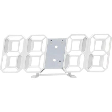 Réveil numérique 3D, réveil de bureau décoratif, idéal pour la chambre, la table de chevet ou le salon, lumière blanche (1/3)