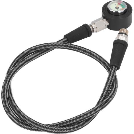 Manomètre de plongée sous-marine lumineux submersible avec flexible haute pression pour détendeur de gilet stabilisateur, équipement de plongée sous-marine, 80 cm / 31,5 pouces (1/5)