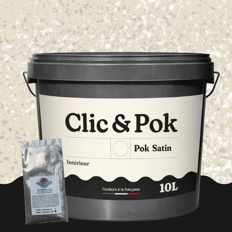 Peinture Effet Pailleté pour Murs & Plafonds - POK PAILLETTE - 10L - Vanille (1/4)