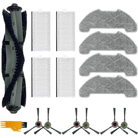 Pièces et accessoires de rechange pour aspirateur robot Airrobo P30 : brosse latérale principale, filtre HEPA et lingette de nettoyage. (1/5)