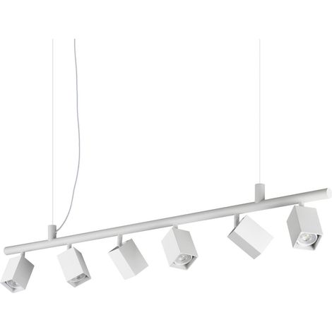 Ideal Lux DYNAMITE Suspension carrée blanche 6 x GU10