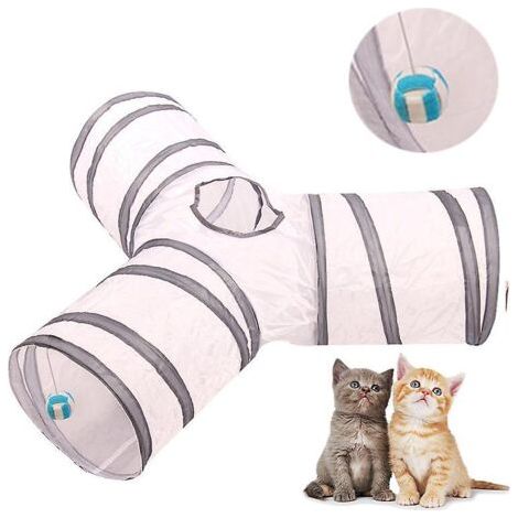 Tunnel pour chat à 3 voies en forme de Y Tunnel pour chat pliable de 30 cm (1/3)