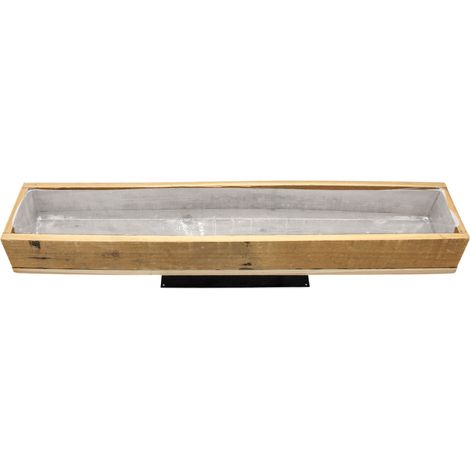 Holz Pflanzkasten natur mit Folie - 70 x 13 cm - Großer Blumenkasten zum direkten Bepflanzen