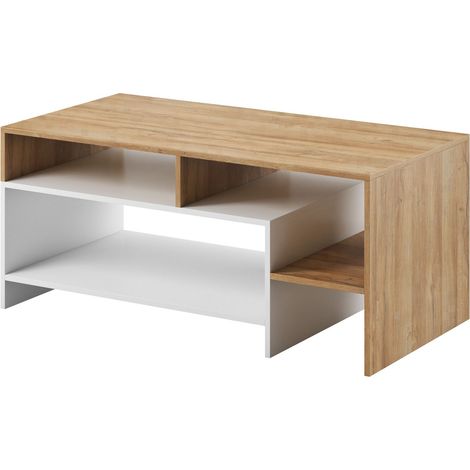 Tavolino da Salotto Asimmetrico, Rovere Craft / Antracite, 120 x 60 x 52,8 cm (1/3)
