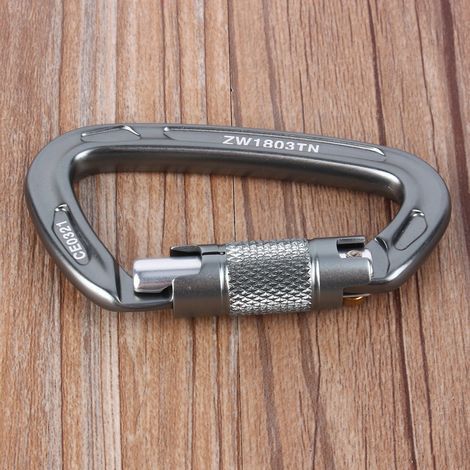 Mousqueton de sécurité en alliage d'aluminium 25 kN avec boucle en D pour l'escalade en extérieur (1/5)