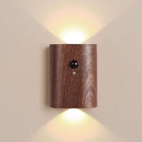 Lot de 2 appliques murales d'intérieur, lampe LED à détecteur de mouvement (éclairage haut/bas) pour salon, chambre, couloir, escalier (1/5)