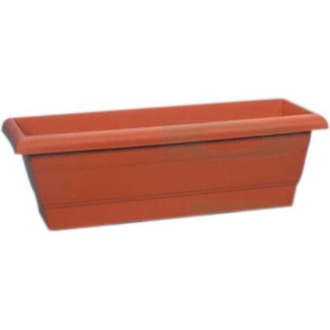 Jardinière en terre cuite 40x20x15cm – Résistante aux intempéries – Pour plantes d'intérieur et d'extérieur – Style naturel et durable –