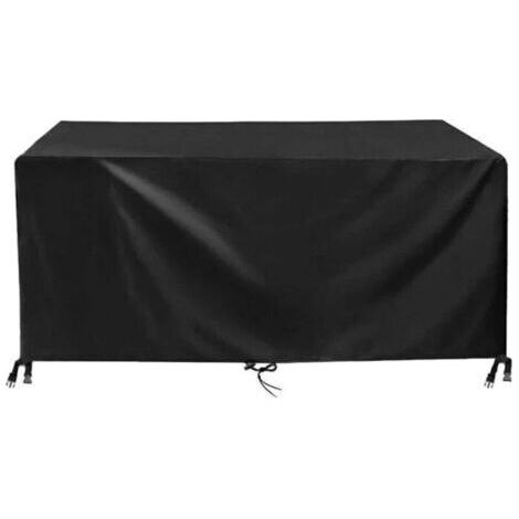 [JAMAIS UTILISÉ]Housse Table de Jardin 150x90x75cm Noir 420D Tissu Oxford Impermable Rsistance Anti-UV Bache Table De Jardin Housses de Protection pour mobilier de Jardin avec Corde et Boucle de Verro (1/4)