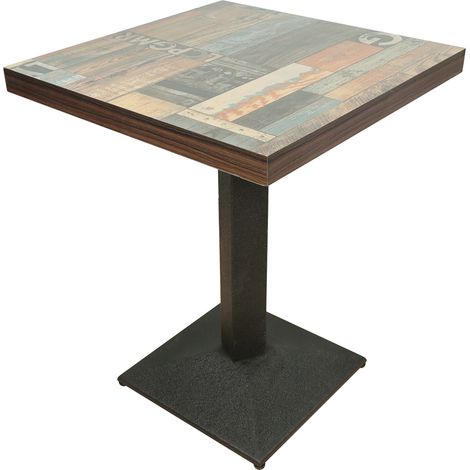 Haloyo Tavolino Alto da Bar, Tavolo da Cucina Gambe in Metallo, Tavolo da Pranzo per Home Pub Bistro 60 x 60 x 75 cm,pavimento floreale retrò (1/5)