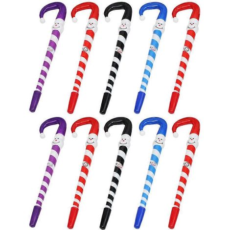 Lot de 10 stylos à bille de Noël, cadeaux de fête, décorations, stylos clown de dessin animé-17x4cm (1/4)