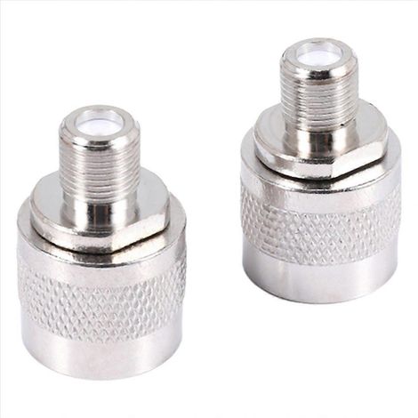 Adaptateur coaxial RF type N mâle vers F femelle, argenté (1/5)