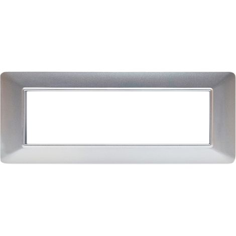 Placca Basic 3M 4M 7M Silver Compatibile Vimar Plana 7 POSTI (1/2)