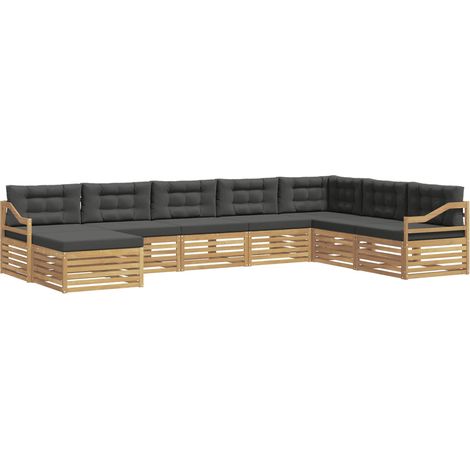 Conjunto de sofás de exterior 8 uds. 7 plaza Blanco y Antracita vidaXL (1/5)