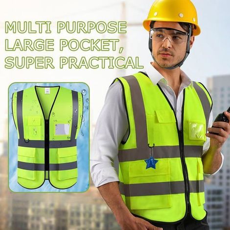 Gilet Reflechissant Vêtements de Sécurité avec Poche Réfléchissant Haute Visibilité étiquette Réfléchissante Gile GILET DE SECURITE (1/5)