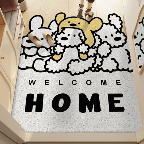 LAN Mignon - Version verticale 4060cm Boucle en soie Tapis de sol bouclé résistant et durable à l'usure, à motifs d'animaux de dessin animé, découpable, grattant la boue et enlevant la saleté, tapis d (1/5)