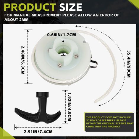 Starter pull plate accessory kit for RY38BPVNM and RY38BPEMCVNM backpack blowers (1/4)
