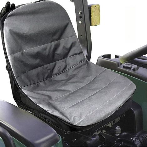 Housse de siège imperméable pour tondeuse autoportée avec rangement (gris) Tissu Oxford 600D, revêtement imperméable, 2 poches latérales pour boissons, 3 poches de rangement arrière, couleur noire (1/5)