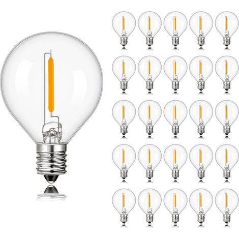 (110V) 25 ampoules LED G40, culot E12, lumière chaude, 2200K, puissance 7W. (1/5)
