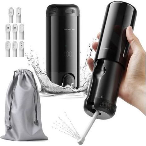 Kaelt - Bidet portable, 250 ml pour hémorroïdes post-partum, nettoyage privé, rechargeable à la main, 3 modes pour une utilisation post-partum et voyage (noir) (1/5)