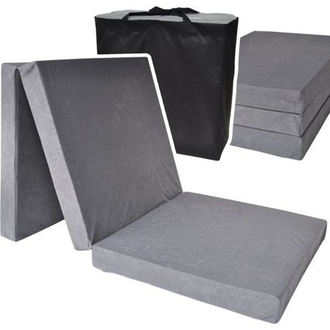 Matelas invité gris - matelas pliable - 195x80x10 cm - matelas de camping (1/2)