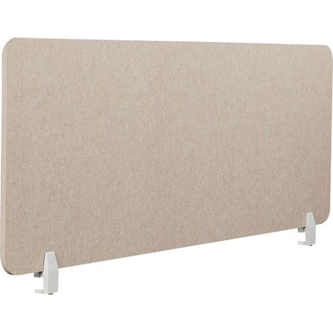 Panneau Séparateur de Bureau Acoustique et Visuel 160 x 50 cm en Polyester et Matériau Synthétique Beige Split