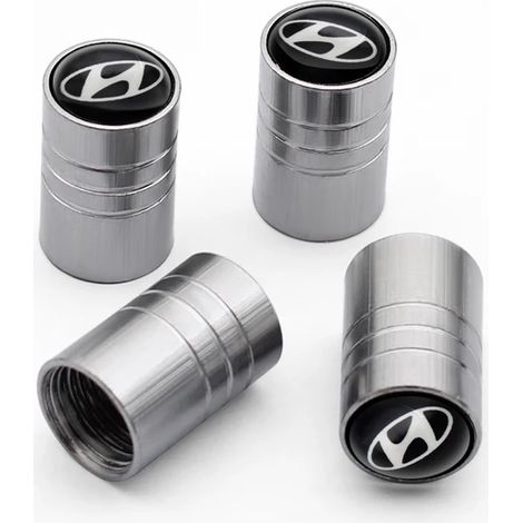 (4 pièces) 4 pièces d'emblèmes de style automobile pour valves de pneus, bouchons de gonflage compatibles avec Accent, Elantra, Tucson, Santa Fe, Veloster, Genesis et Solaris (1/5)