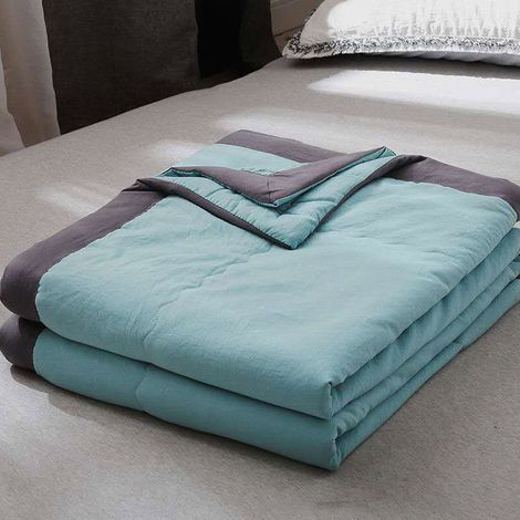 Couverture Rafraîchissante - 170x200 cm - 98 % Coton 2 % Élasthanne - Pour Lit Canapé ou Sofa - Idéale Contre les Transpirations Nocturnes - 1 Pièce (1/5)