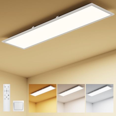 Amdelne LED Panel ultra‑flach,100x25cm 30W 3000K-6500K,Fernbedienung,3 Lichtmodi,Nachtlicht,Memory-Funktion,Deckenleuchte für Wohnzimmer  Büro [Klasse E] (1/5)