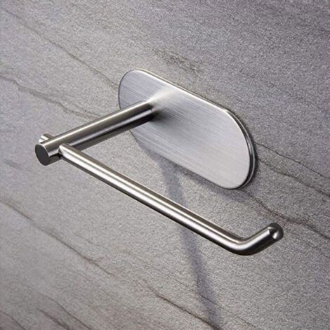 Porte-serviettes adhésif en acier inoxydable pour rouleau de papier toilette, accessoire de cuisine ou de salle de bain