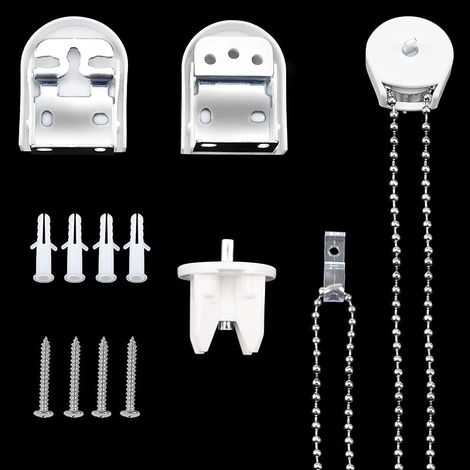 Kit Accessoires Roues Store Enrouleur, Plastique Blanc, Axe Métal Intérieur, 25 mm, Réparation Volet (1/5)
