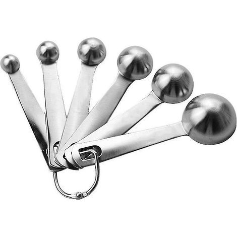 CREA Cuillères à mesurer sans coque Petite cuillère à soupe en acier inoxydable Cuillères à mesurer de cuisine précises 1/2 cuillère à soupe et 1/8 cuillère à café Cuillère à mesurer en métal pour (1/5)