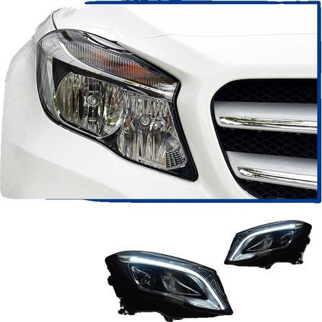 Gruppo ottico anteriore, DRL + lente Bi-Xenon, compatibile con Mercedes-Benz GLA X156, alogeno originale (1/2)