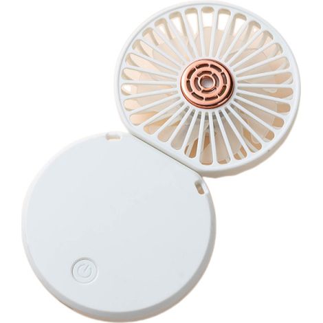 SHINING HOUSE Mini ventilateur portable rechargeable par USB, petit ventilateur de table pliable à 3 vitesses, silencieux et puissant pour la maison, le bureau, l'extérieur, les voyages (blanc)