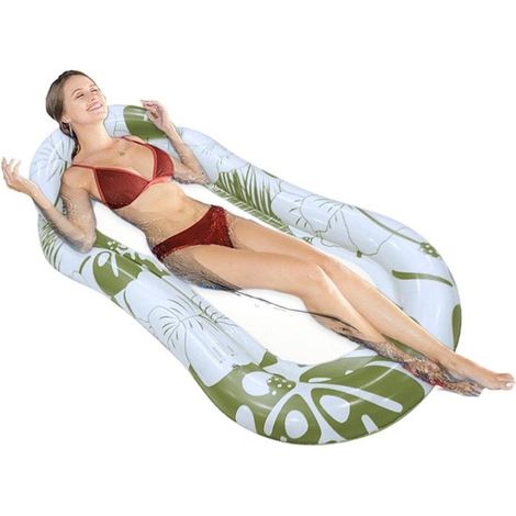 Poolliege Schwimminsel Sommerliche Entspannung Strapazierfähiges PVC 160 x 90 cm Grün (1/5)