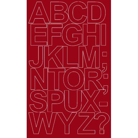 Lettere adesive autoadesive 12 cm rosso scuro lucido