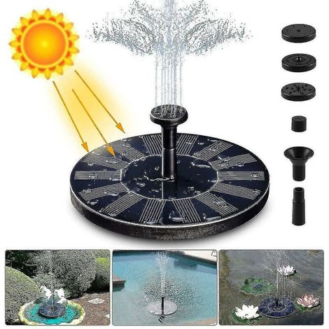 Solarbrunnen. 1,4-W-Solar-Teichpumpe mit 4 Effekten. Solar-Wasserpumpe mit einer maximalen Förderhöhe von 70 cm. Schwimmende Solarbrunnenpumpe.