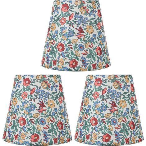 Abat-jour conique en tissu à motif floral pour lampadaire ou lampe sur pied avec culot E14 (1/5)