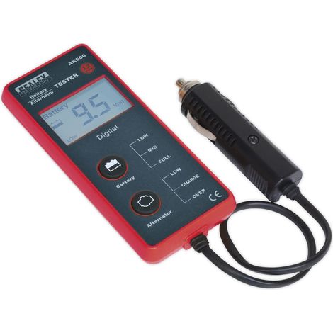 Sealey Battery & Alternator Tester 12V - LCD Screen AK500