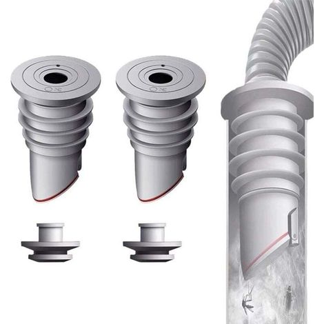 Sellador de tuberías para lavadora Ulisem, 2 tapones desodorizantes grises de 35-40 mm, para desagüe de lavadora, para uso doméstico. (1/4)