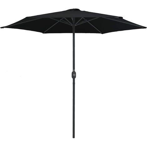 Ombrellone  Parasole da Giardino con Palo in Alluminio 270x246 cm Nero (1/5)