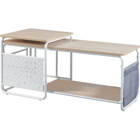 Conjunto de mueble de TV y mesa auxiliar nido gris 030009412