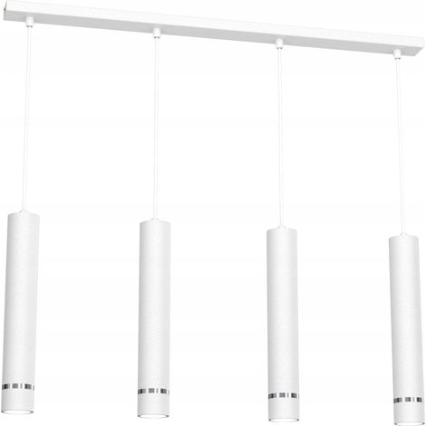 PLAFONNIER LUSTRE BANDE TUBE GLACONS CHROME (1/5)