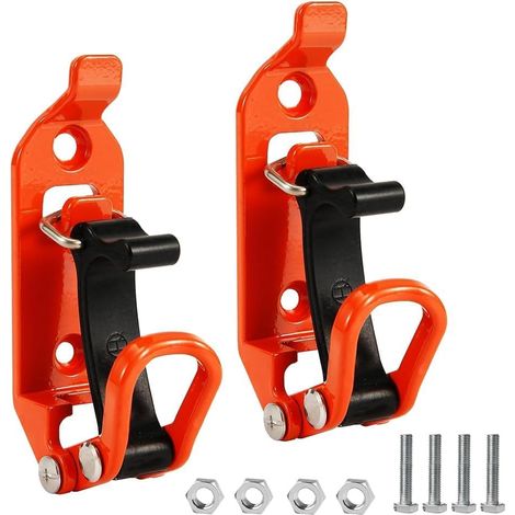 Suppot de pelle pou galeie de toit, 2 pièces oange Accessoies pou galeie de toit Métal Caoutchouc Pinces pou galeie de toit Suppot de pelle avec vis Écous pou camion Voitue Bateau (1/4)