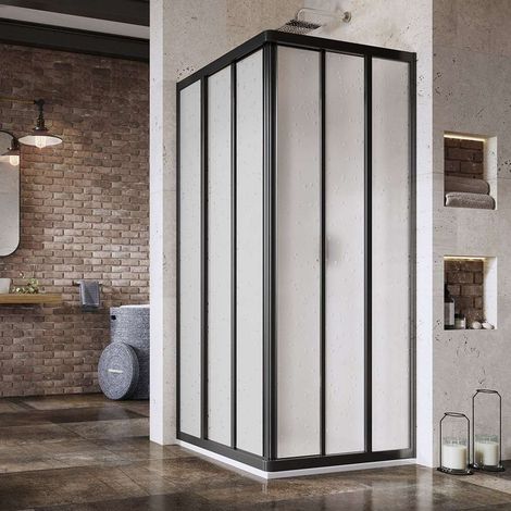 Ravak Supernova - Puerta de ducha ASRV3-75, 72-74 cm, negro/Perla 15V303R211