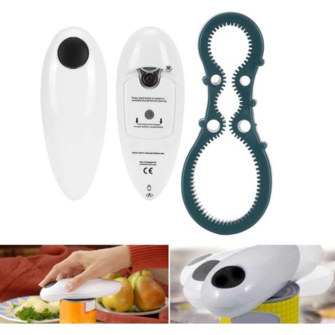 Ouvre-boîte électrique automatique et ouvre-bouteille manuel pour la maison, la cuisine et le restaurant (1/5)