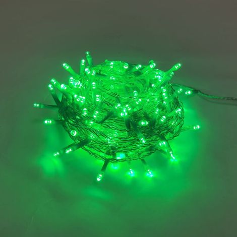 Weihnachtslichterkette für drinnen und draußen, 10 m, 100 grüne LEDs