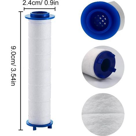 6 pièces 9 x 2cm Douchtte Filtre Remplaçable, Filtre douchette pour pommeau de douche de amovible, L'osmose Inverse, Chlore et le Fluorure et La Filtration Des Particules (9 x 2cm) (1/4)