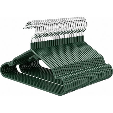 Cintres enrobés plastique antidérapants vert foncé 40